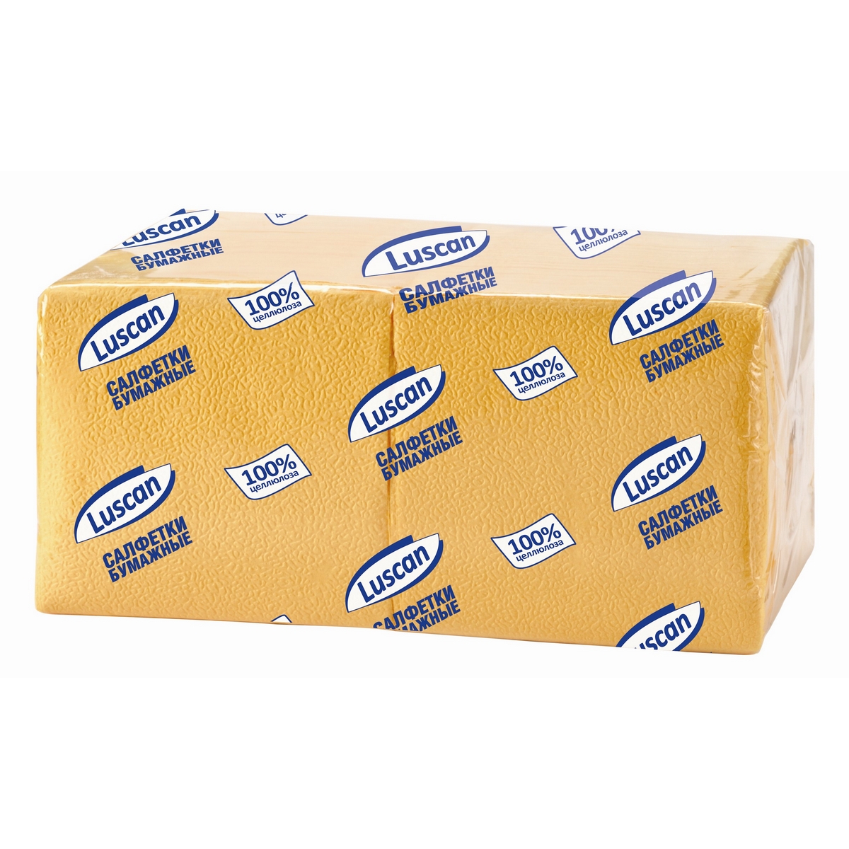 Салфетки бумажные Luscan Profi Pack 1-слойные 24х24 желтые 400 штук в .