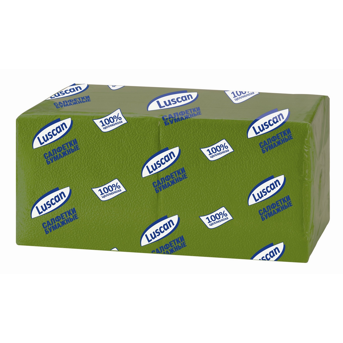 Салфетки бумажные Luscan Profi Pack 1-слойные 24х24 зеленые 400 штук в .